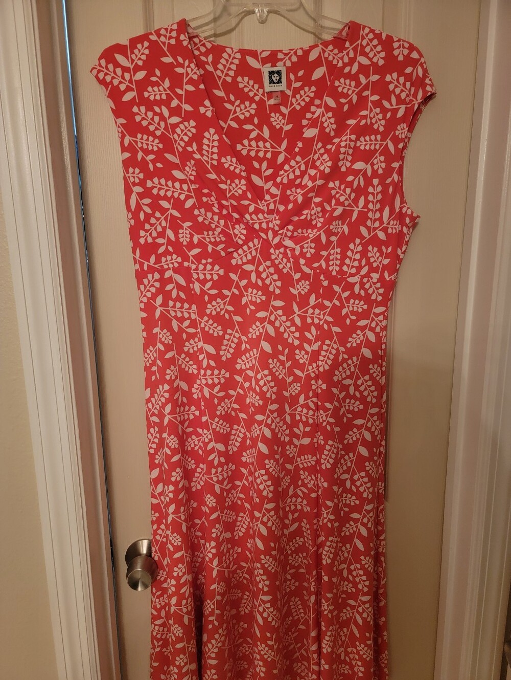 Coral Floral V-Neck Dress
